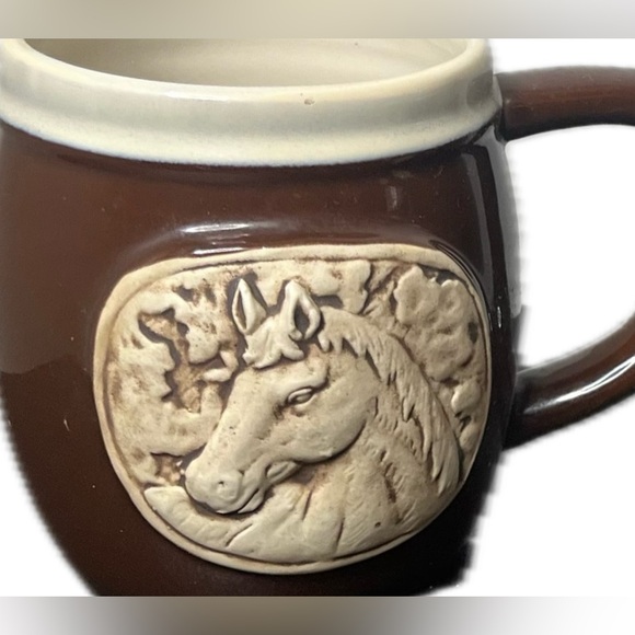 Stonewear Mugs Western, Horses, Crackerbarrel Set of 3 EUC - Picture 5 of 7